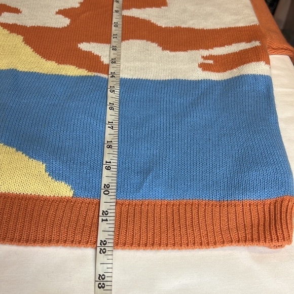 ASOS DESIGN tropical orange, blue, black and white Crewneck sweater SZ 8 - Picture 9 of 10